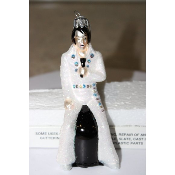 Kurt S Adler Ornament - Elvis Presley Singing in White Jumpsuit - Picture 3 of 4